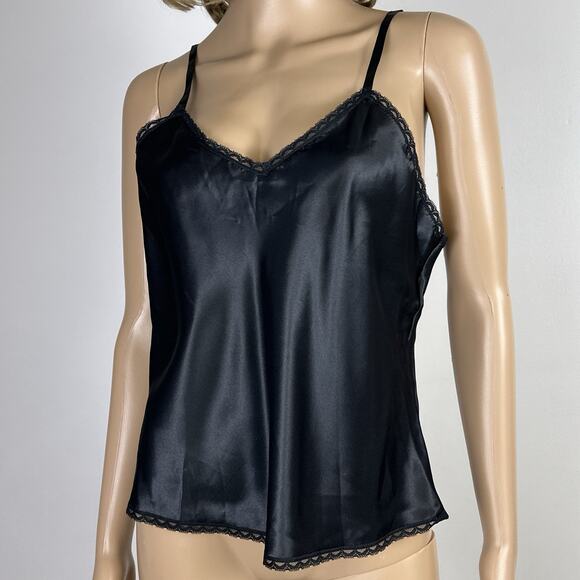 Vintage New NWT Hudson's Today Tonight Satin Camisole Black Silky Size 36 USA - Picture 1 of 7